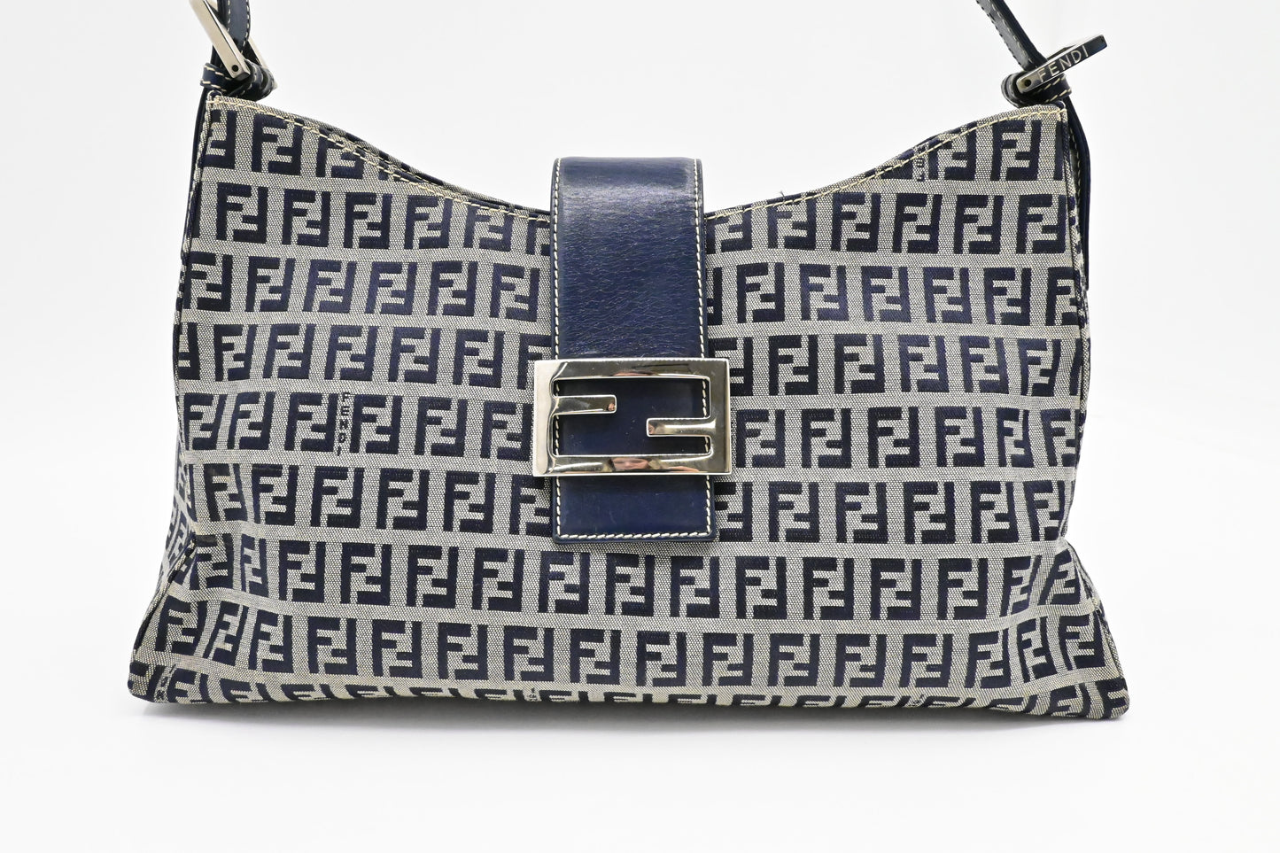Fendi Shoulder Bag in Navy Blue Zucchino Canvas