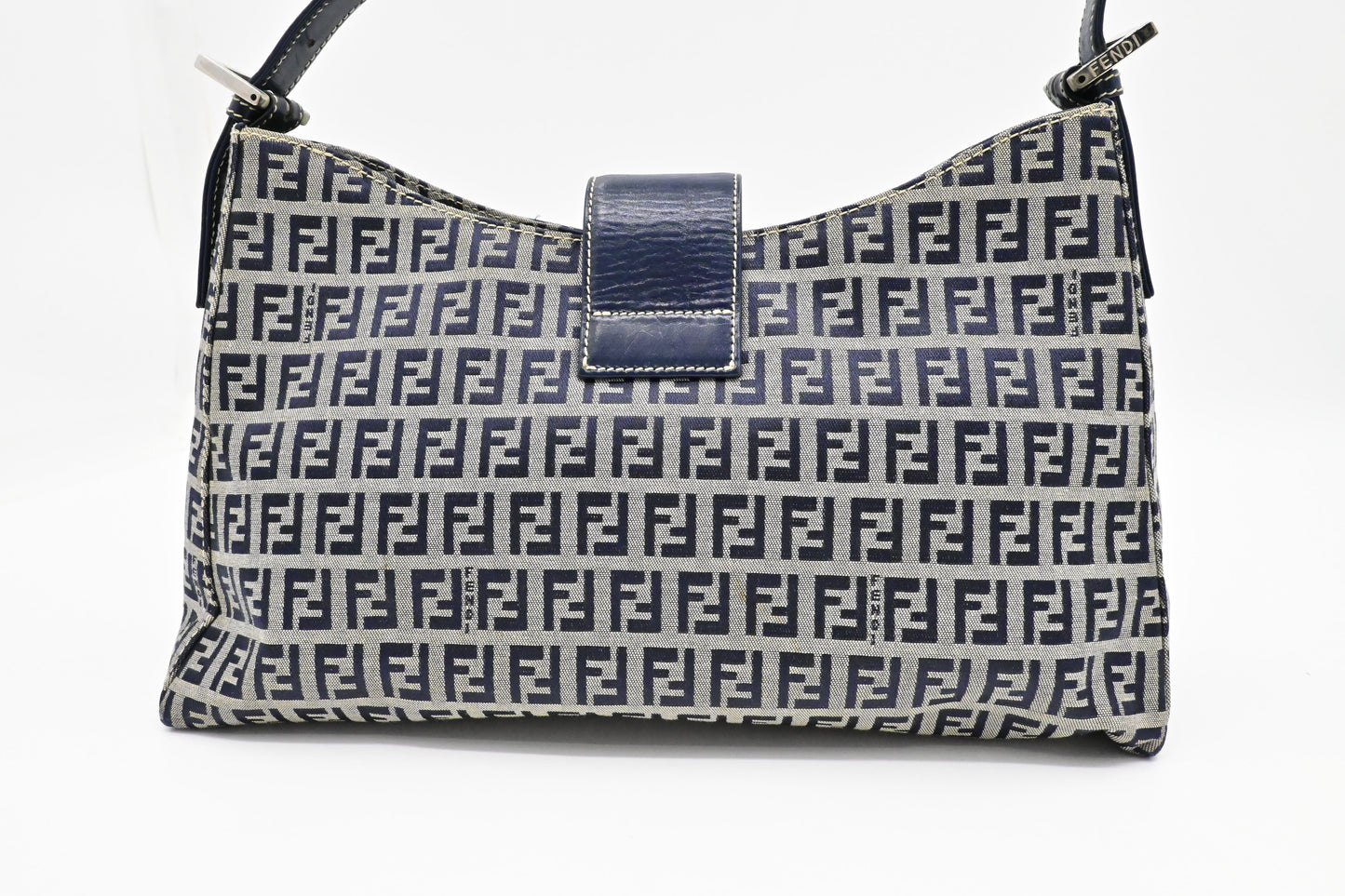 Fendi Shoulder Bag in Navy Blue Zucchino Canvas