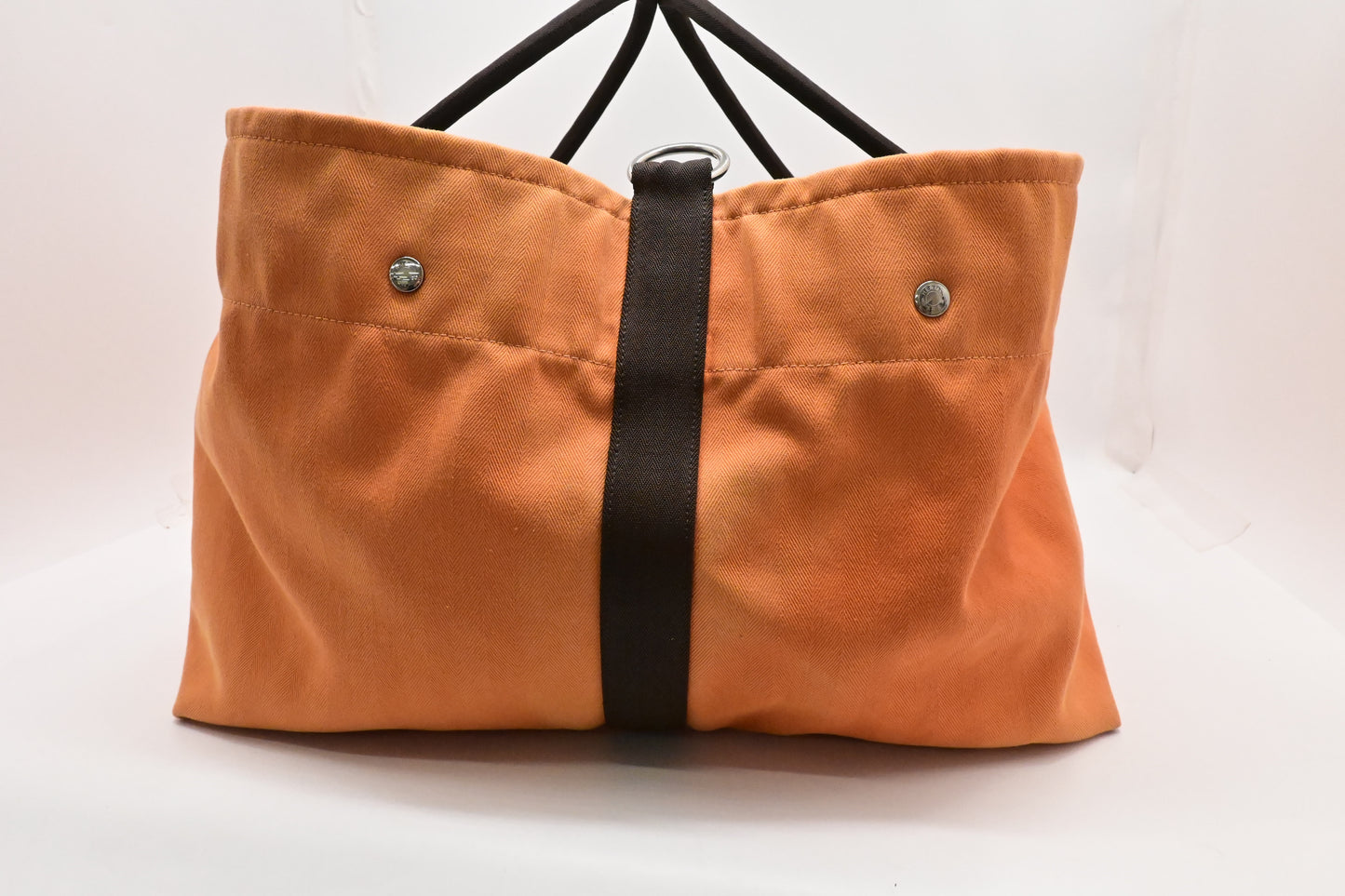 Hermes Fourre Tout de Cavalier in Orange Canvas
