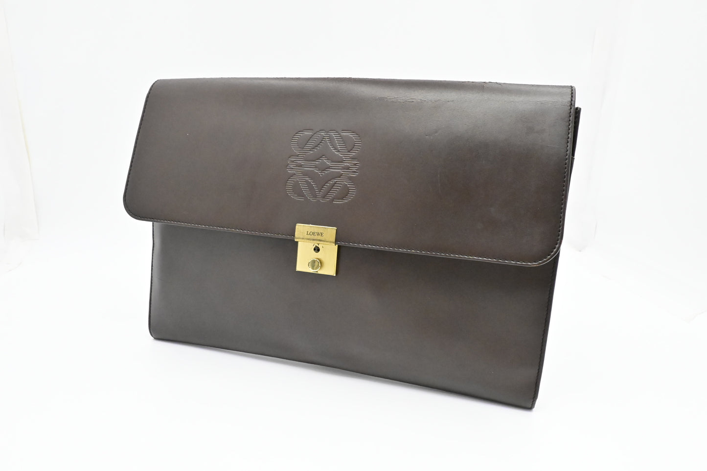 Loewe Document Case in Maroon Leather