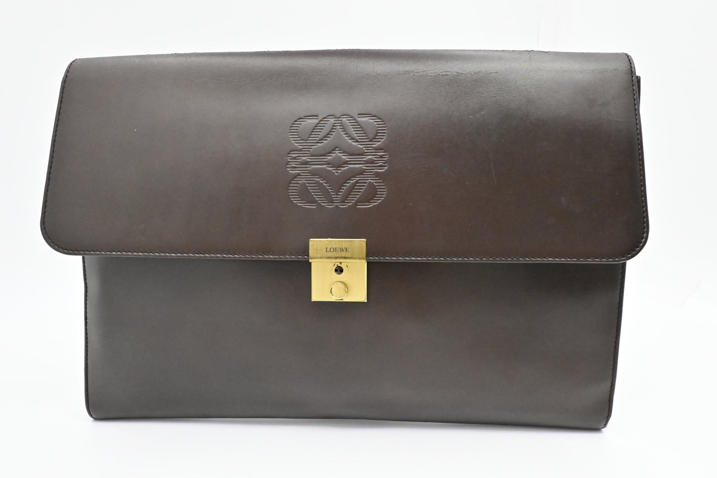 Loewe Document Case in Maroon Leather