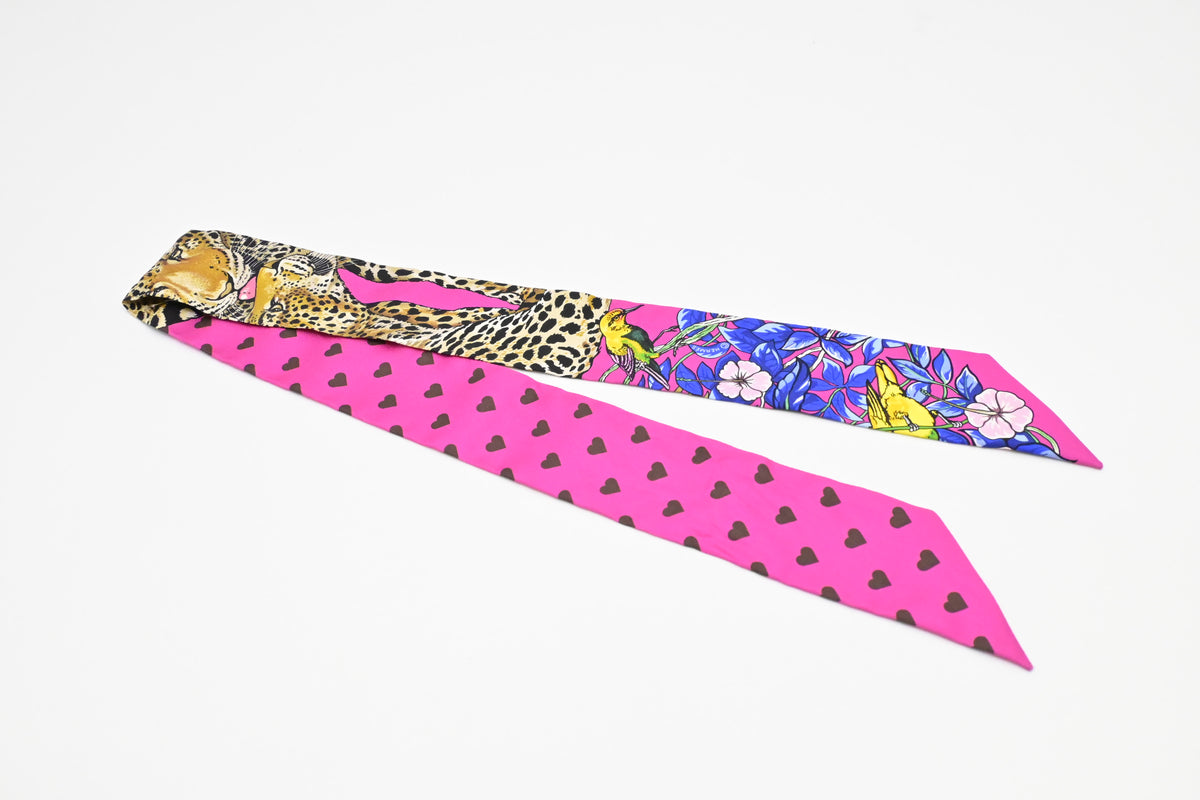 Hermes 'Jungle Love' Twilly in Fuchsia Silk