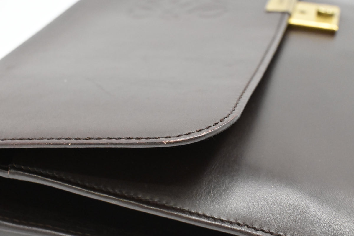 Loewe Document Case in Maroon Leather