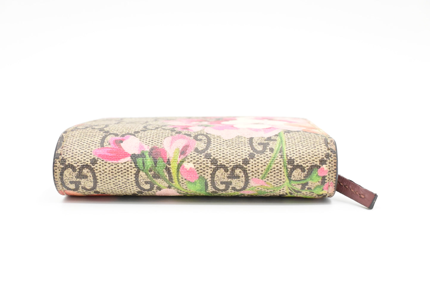 Gucci Card Case Wallet in Pink Blooms GG Canvas
