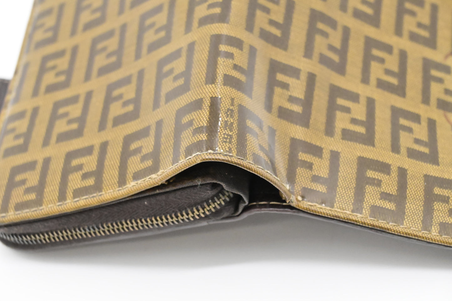 Fendi Compact Zippy Wallet in Zucca Patent Leather