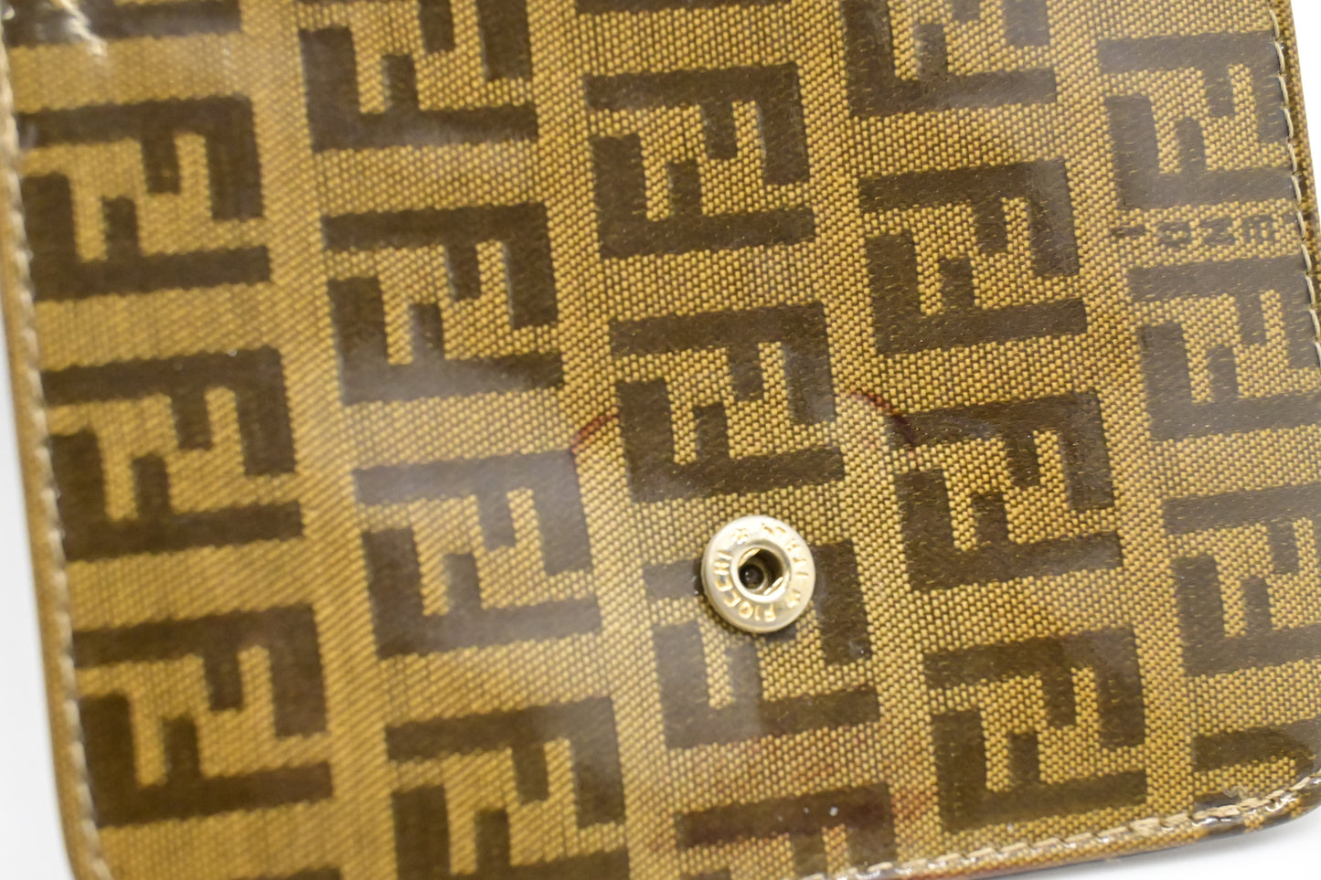 Fendi Compact Zippy Wallet in Zucca Patent Leather