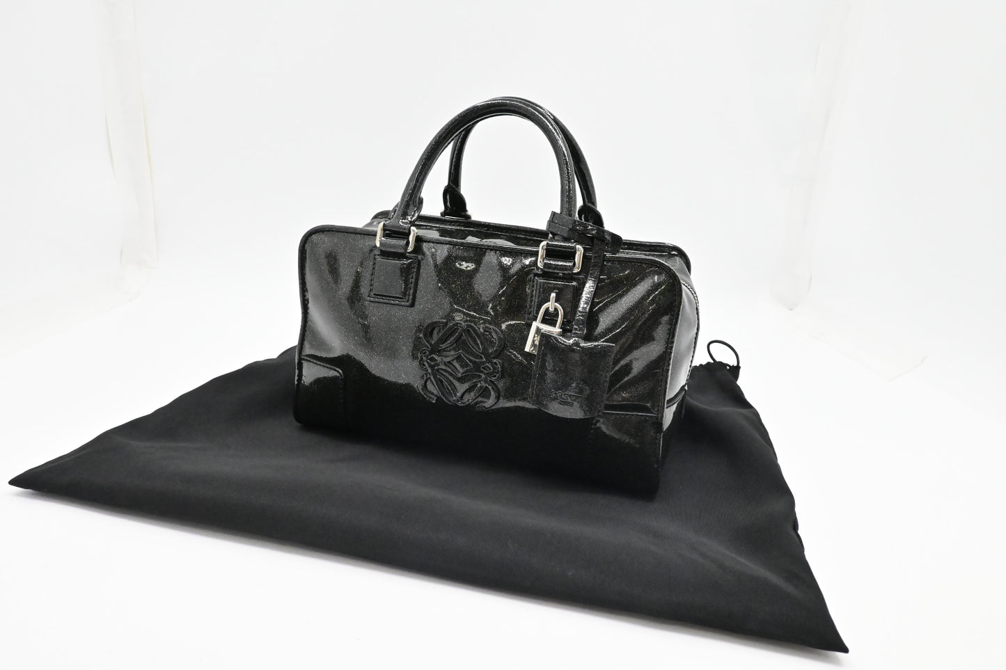 Loewe Amazona in Glittered Dark Green Patent Leather