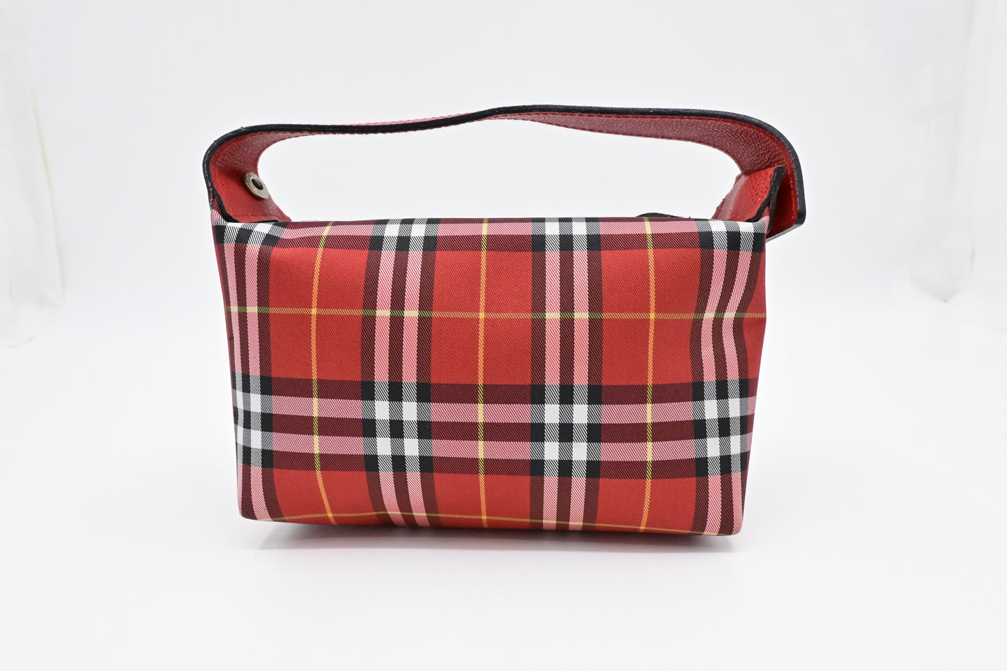 Burberry Wristlet in Red Check Canvas