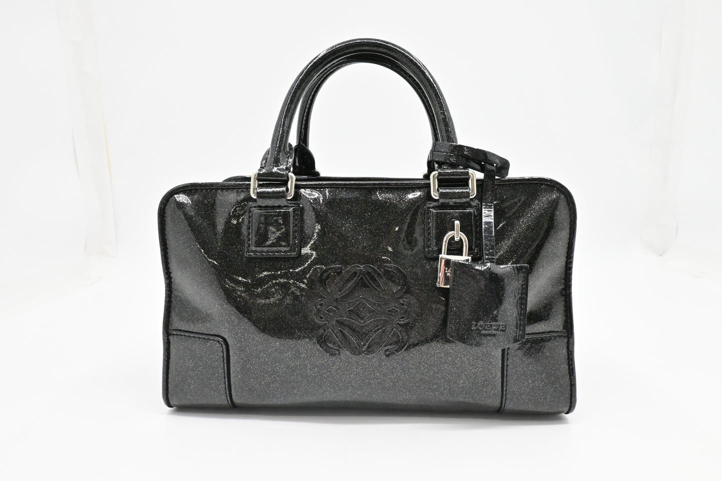 Loewe Amazona in Glittered Dark Green Patent Leather