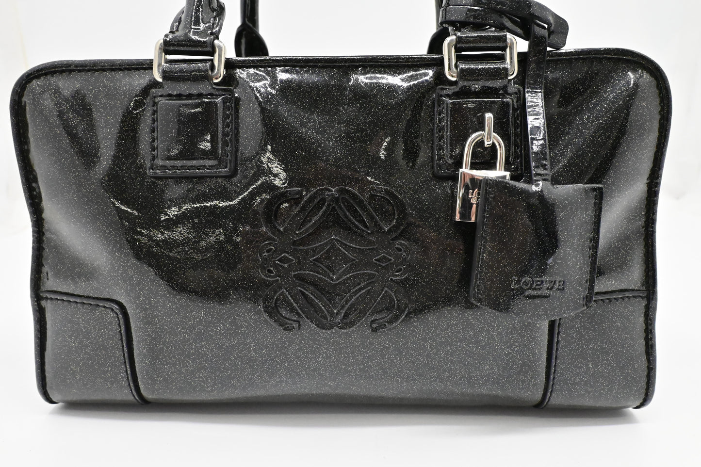 Loewe Amazona in Glittered Dark Green Patent Leather