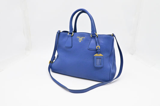 Prada 2way Bag in Blue Leather