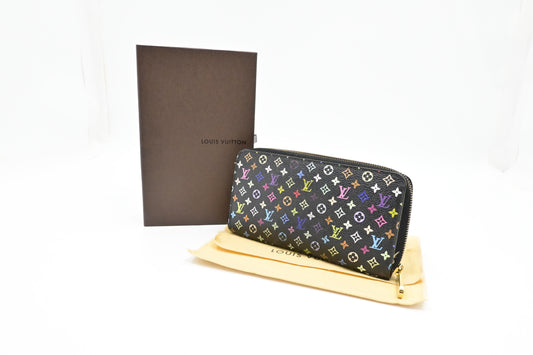 Louis Vuitton Long Zippy Wallet in Black Multicolor Monogram
