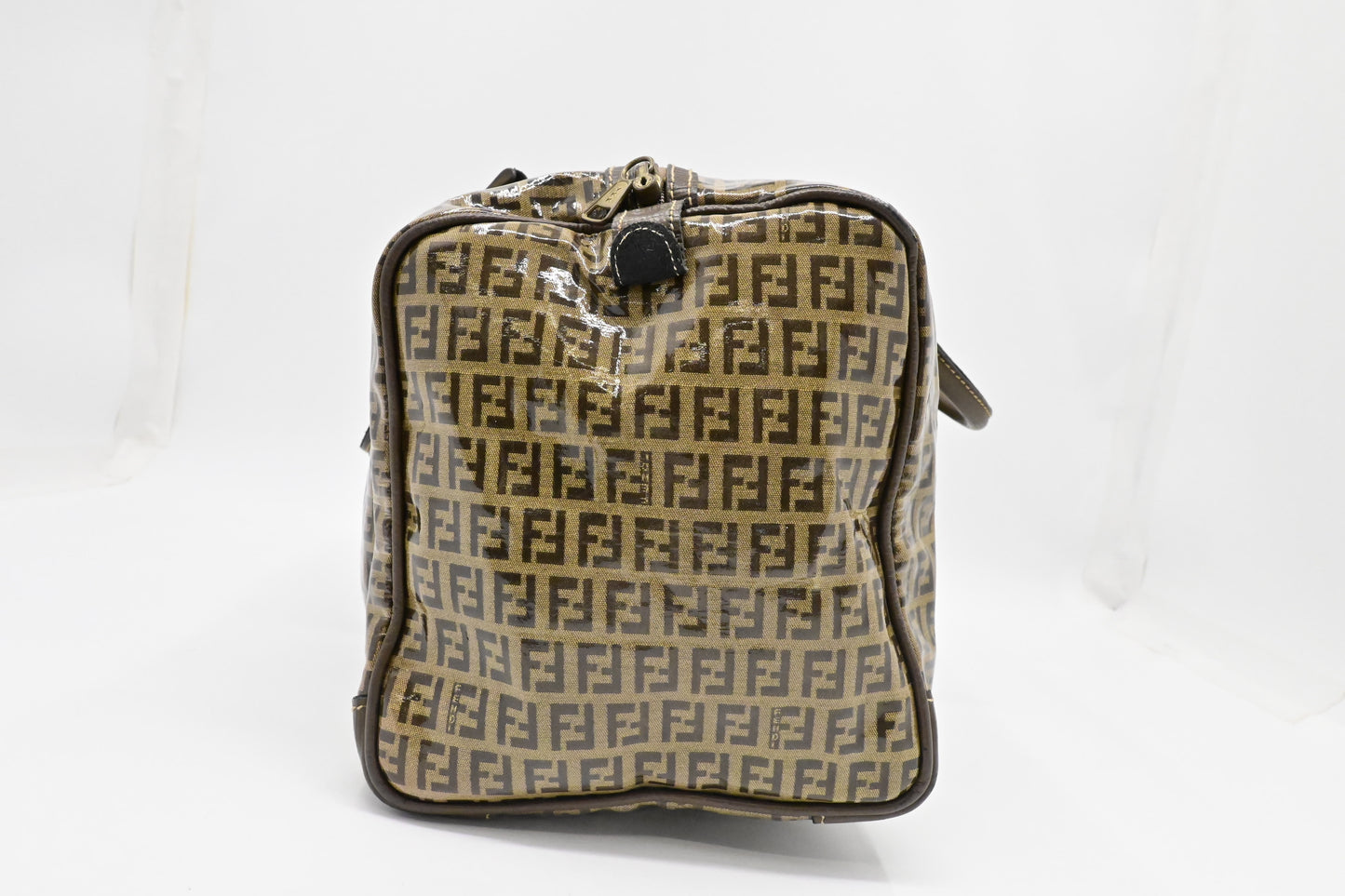 Fendi Boston Bag in Zucchino Coated Canvas