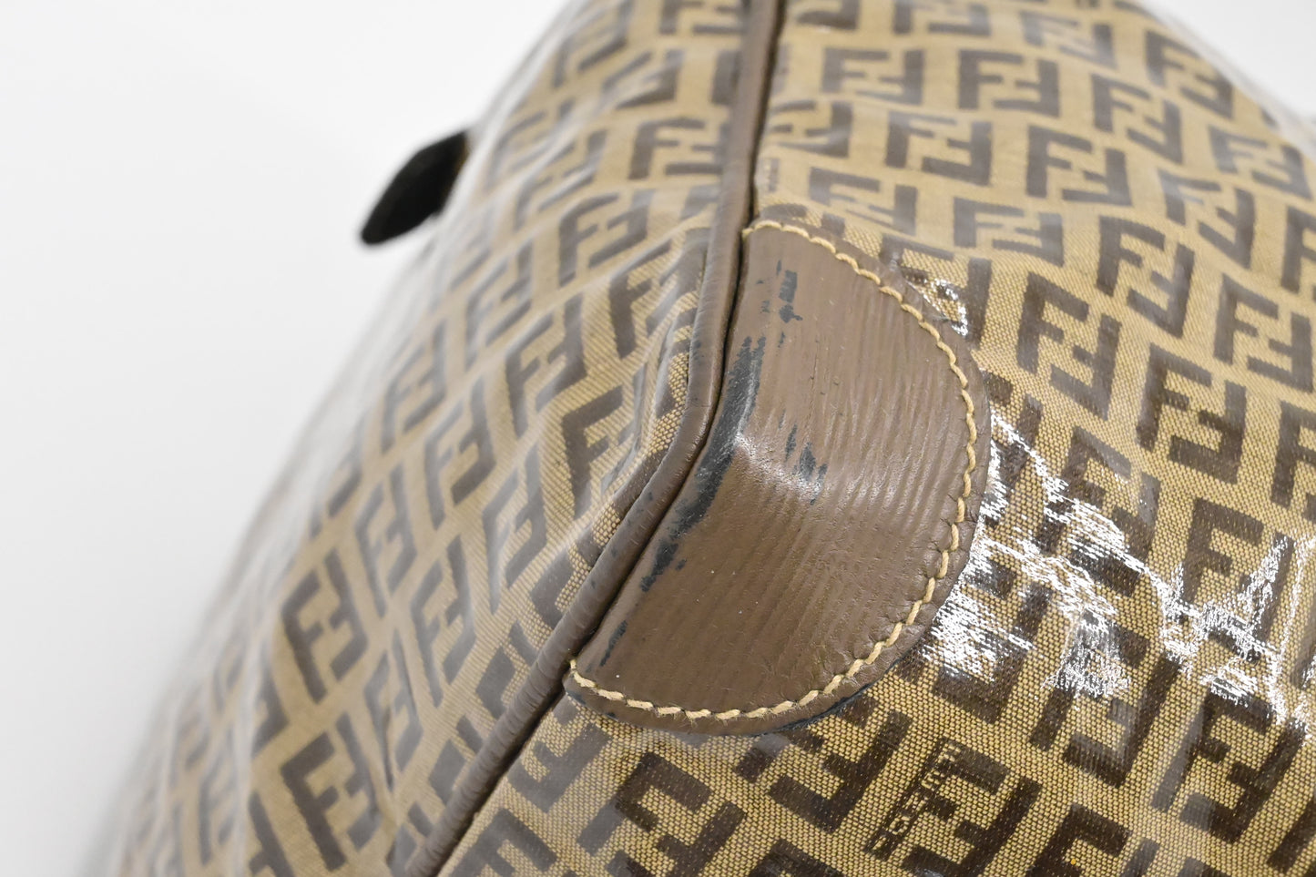 Fendi Boston Bag in Zucchino Coated Canvas