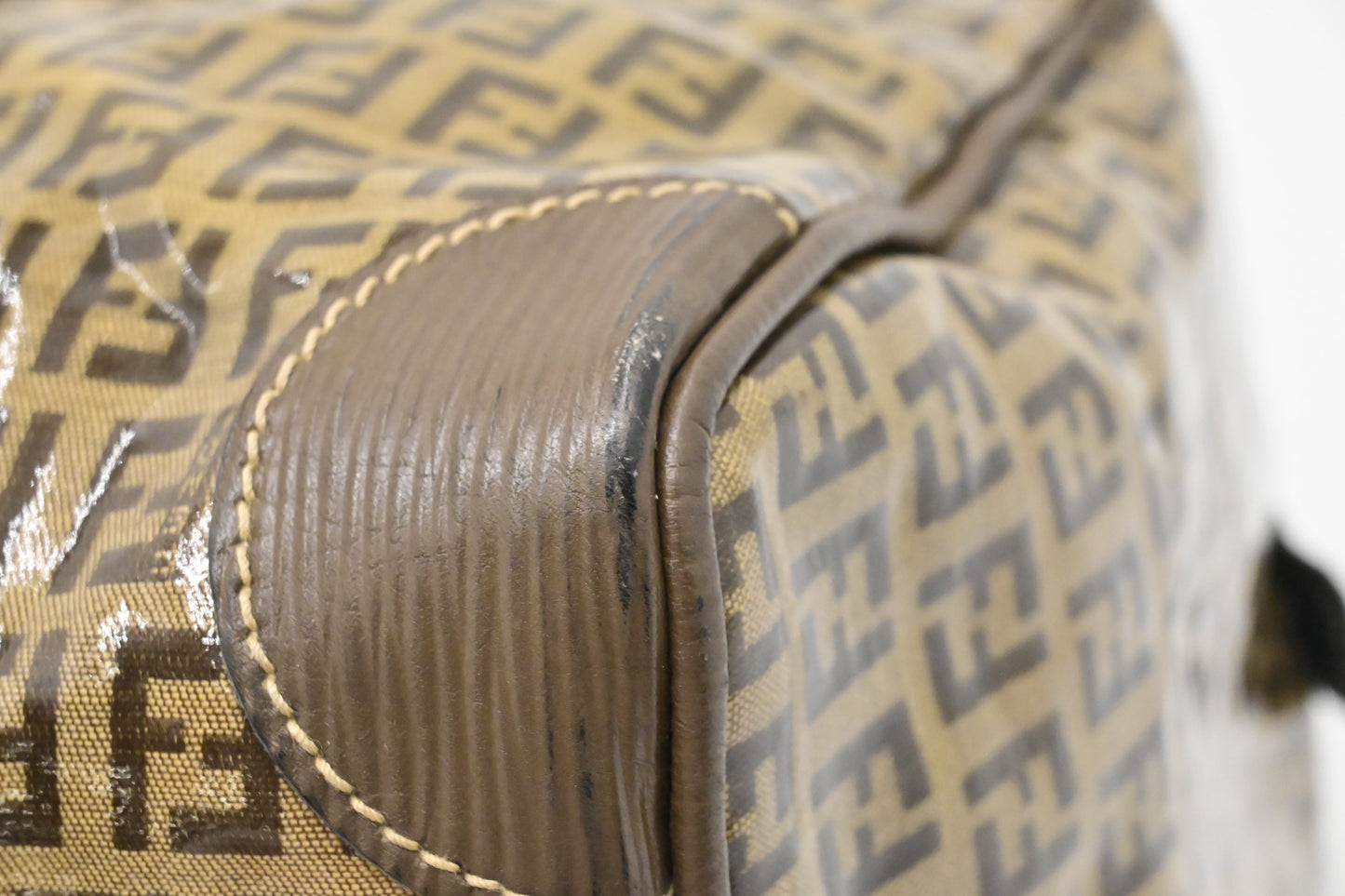 Fendi Boston Bag in Zucchino Coated Canvas