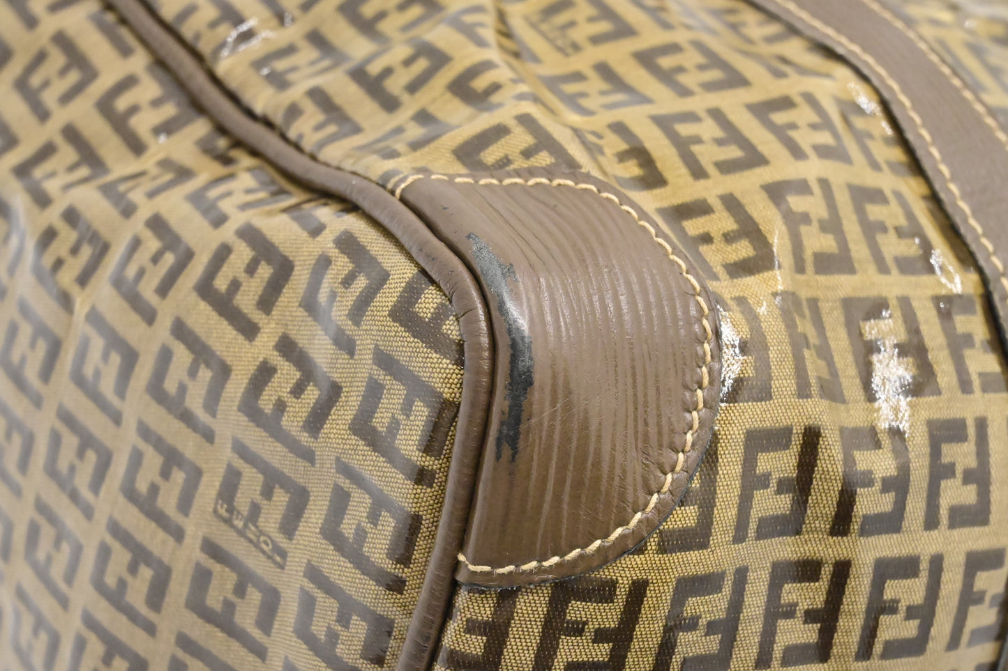 Fendi Boston Bag in Zucchino Coated Canvas