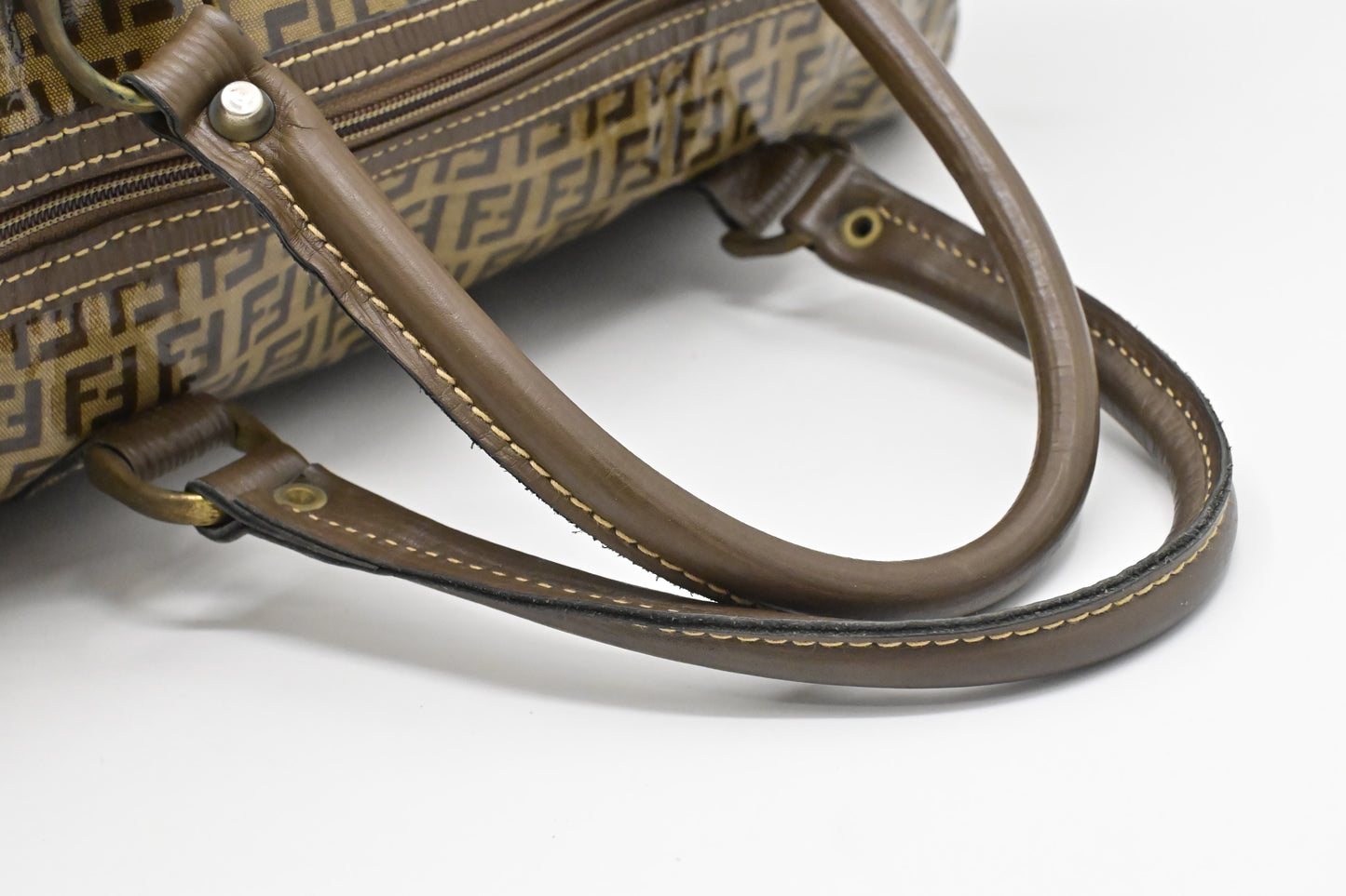 Fendi Boston Bag in Zucchino Coated Canvas