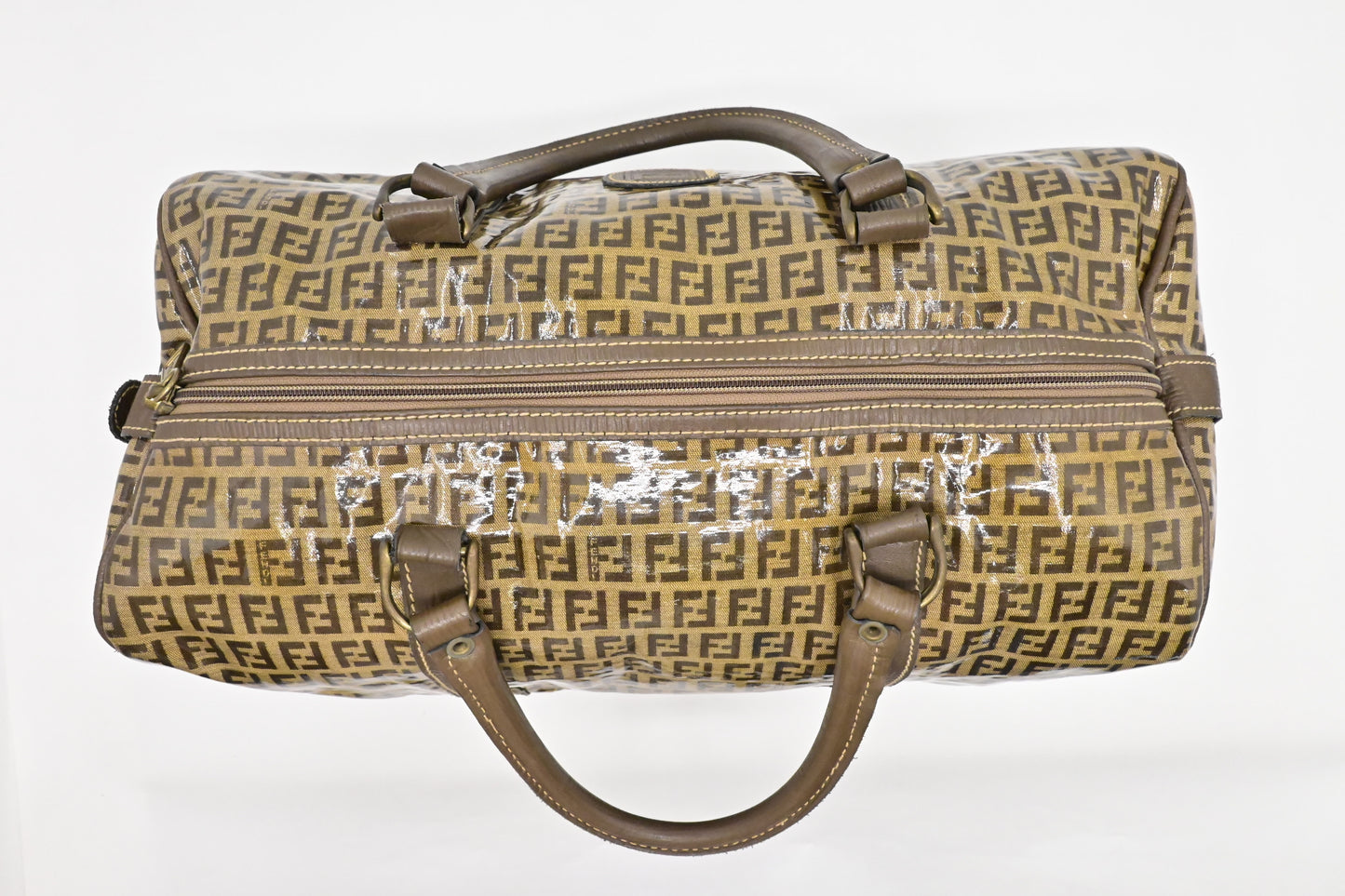 Fendi Boston Bag in Zucchino Coated Canvas