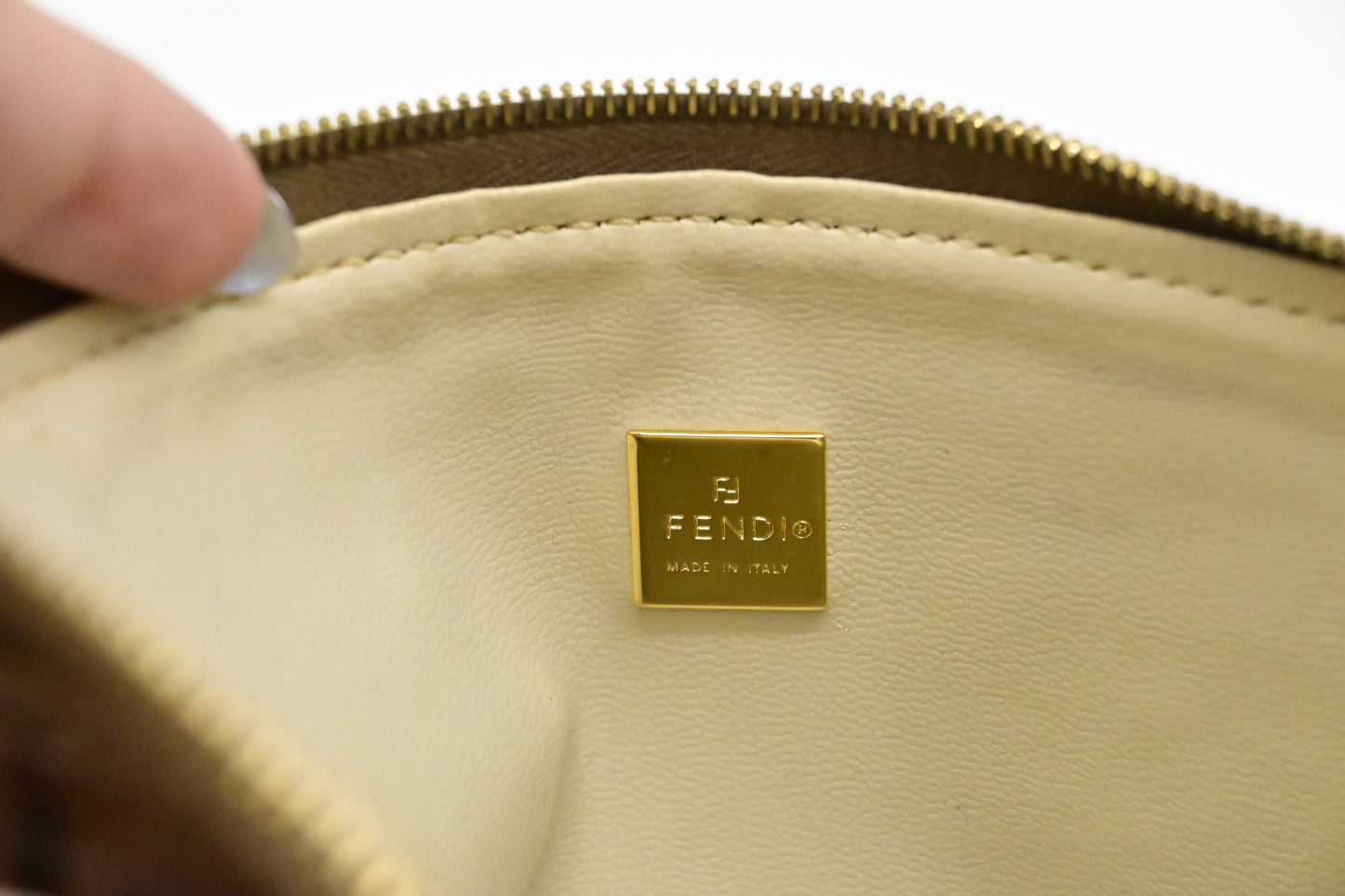 Fendi Pochette in Zucca Coated Canvas