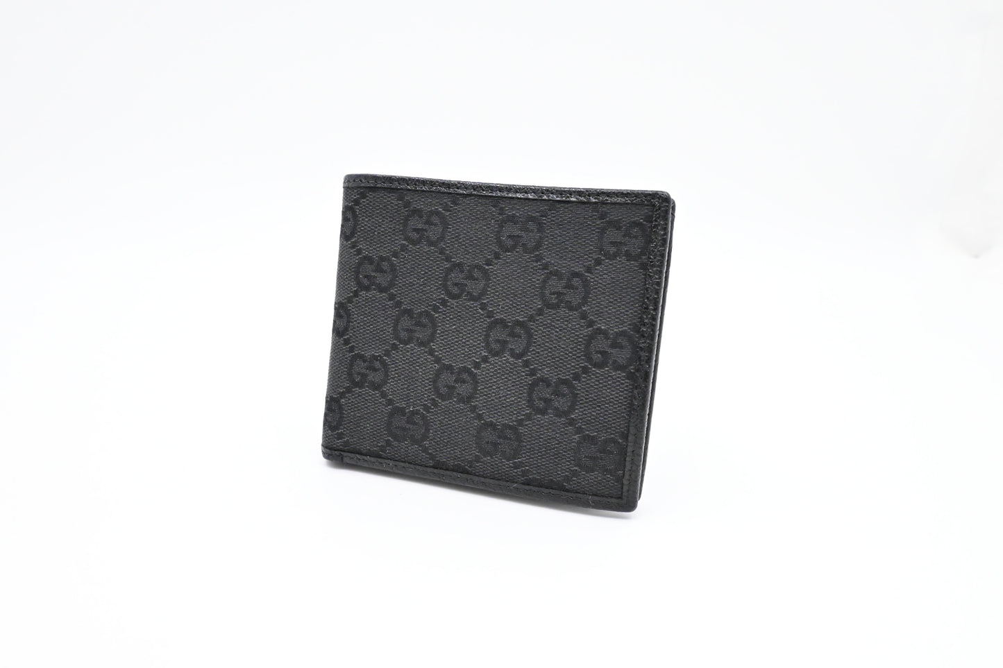 Gucci Compact Bifold Wallet in Black Canvas