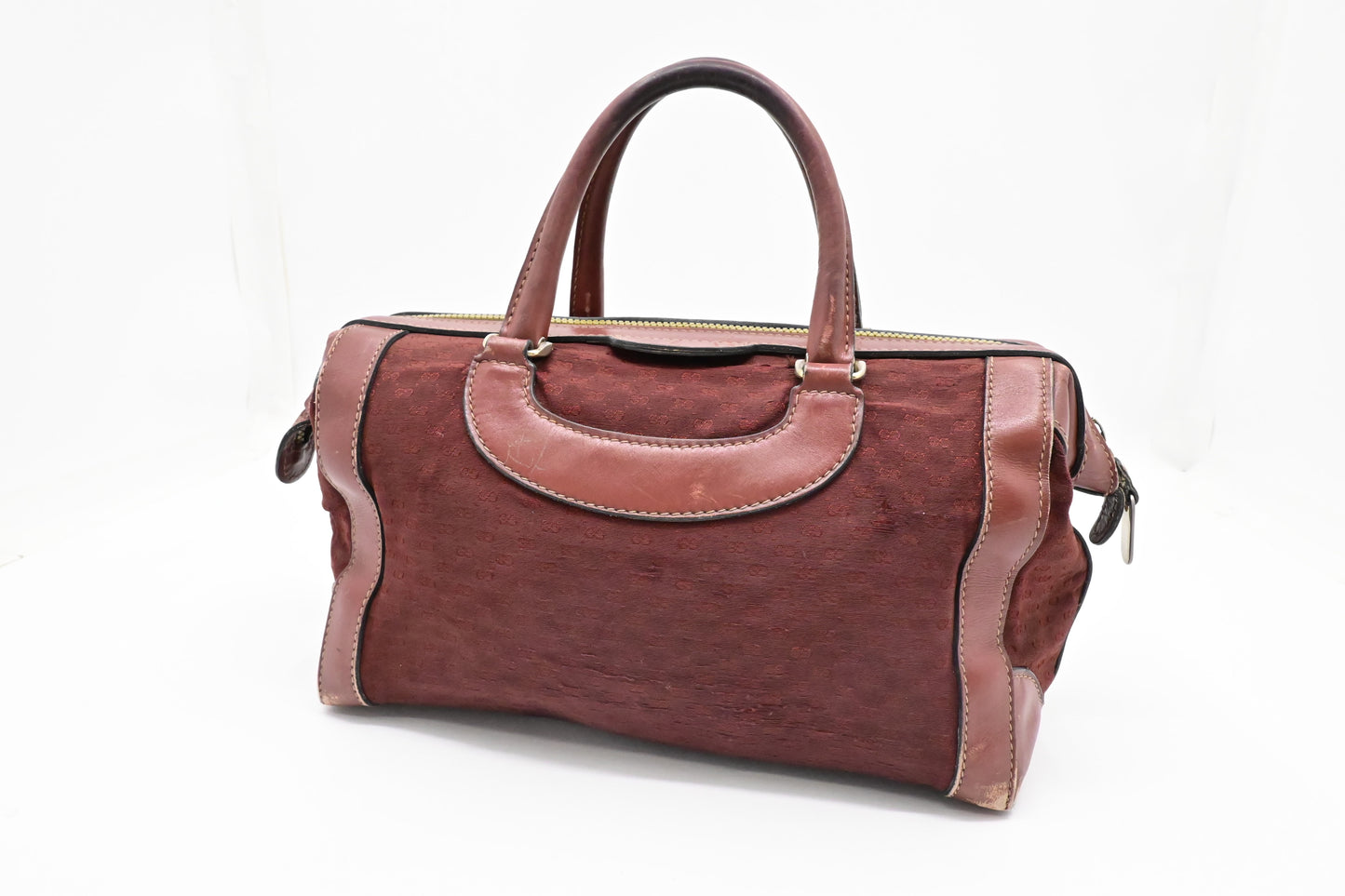 Gucci Boston Bag in Red Micro GG Canvas