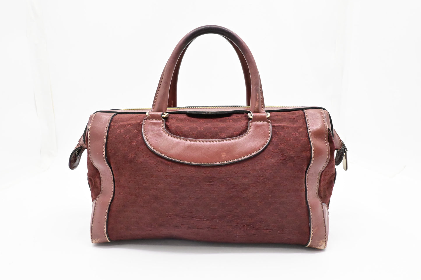 Gucci Boston Bag in Red Micro GG Canvas