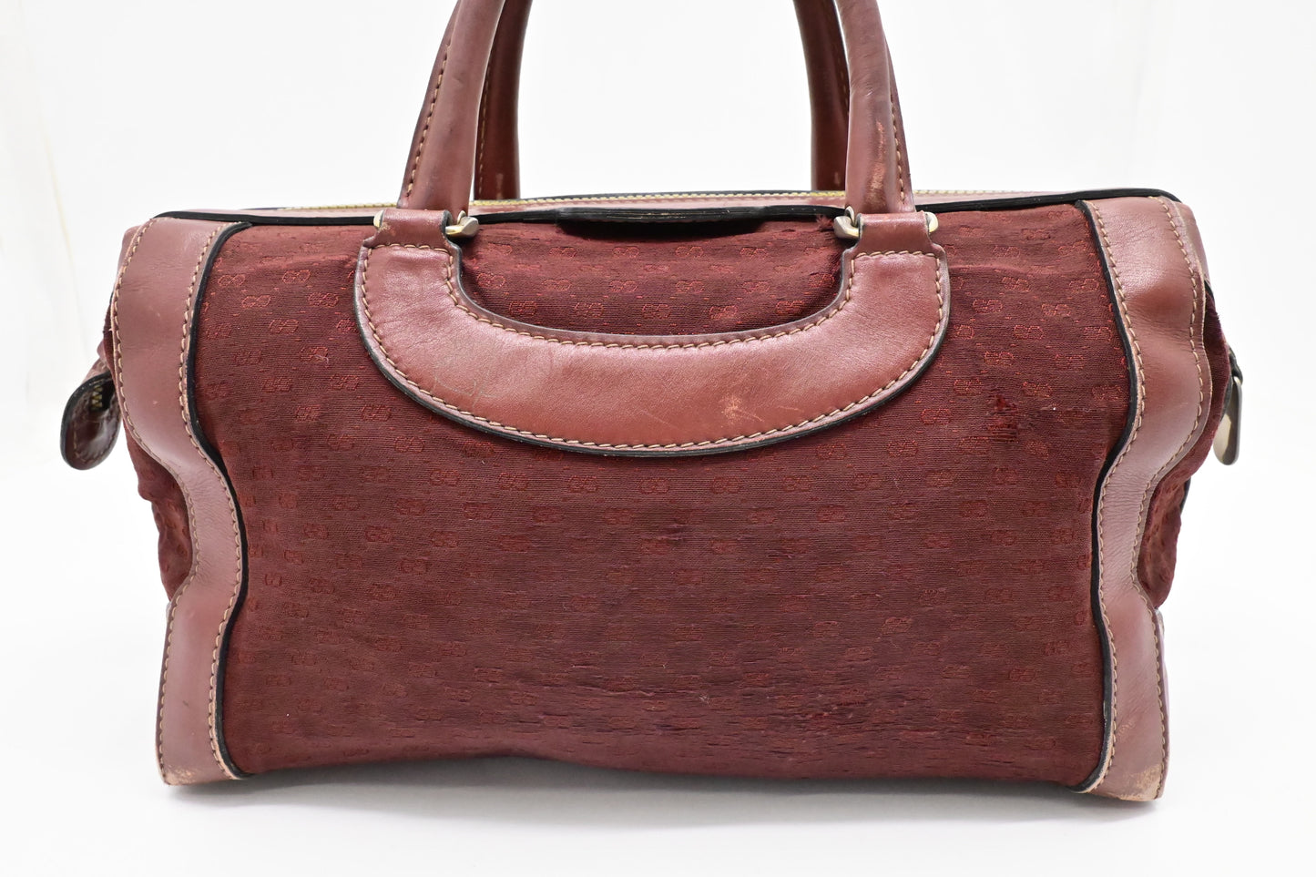 Gucci Boston Bag in Red Micro GG Canvas