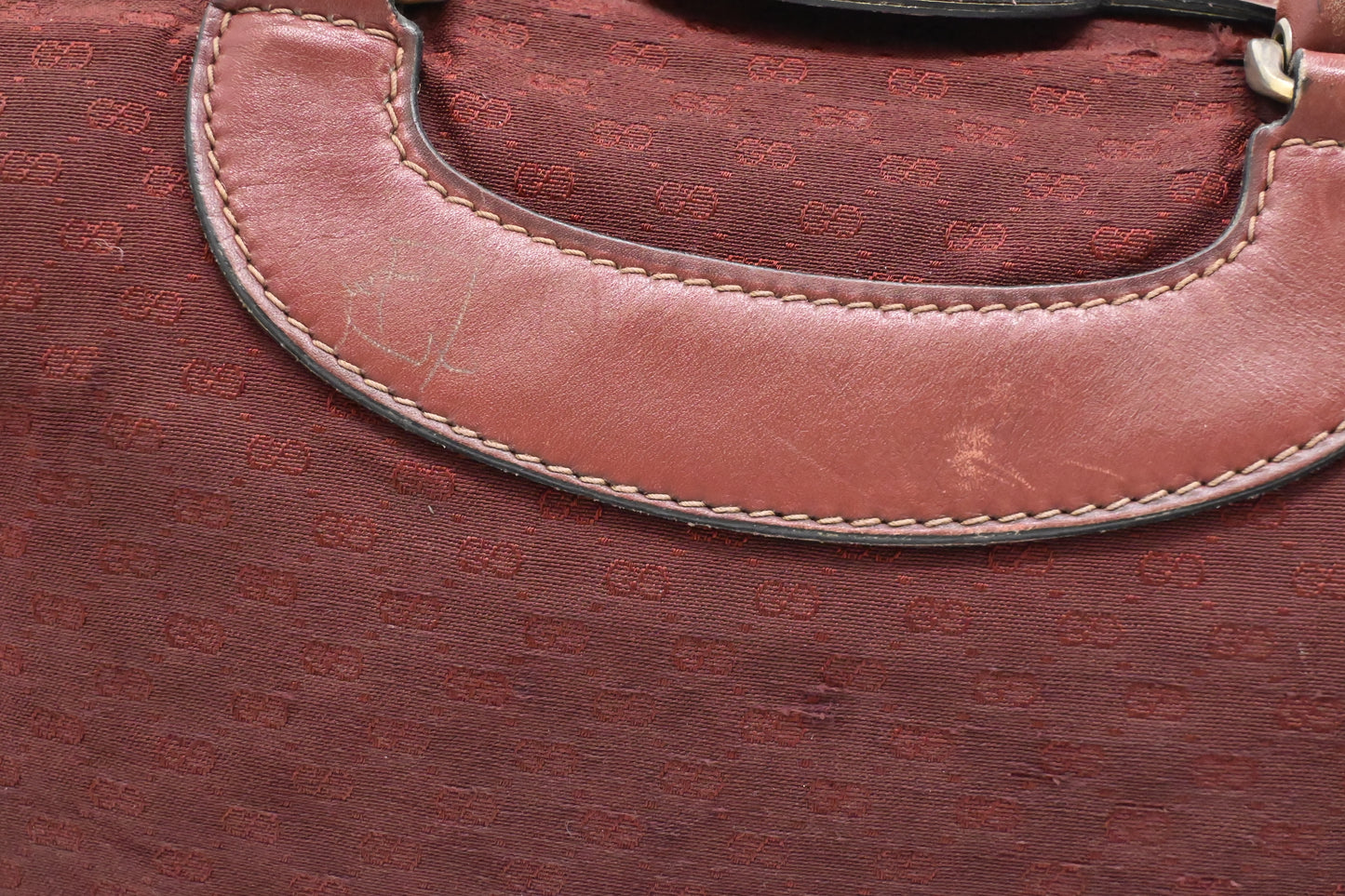 Gucci Boston Bag in Red Micro GG Canvas