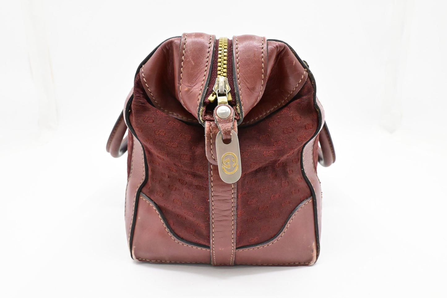 Gucci Boston Bag in Red Micro GG Canvas