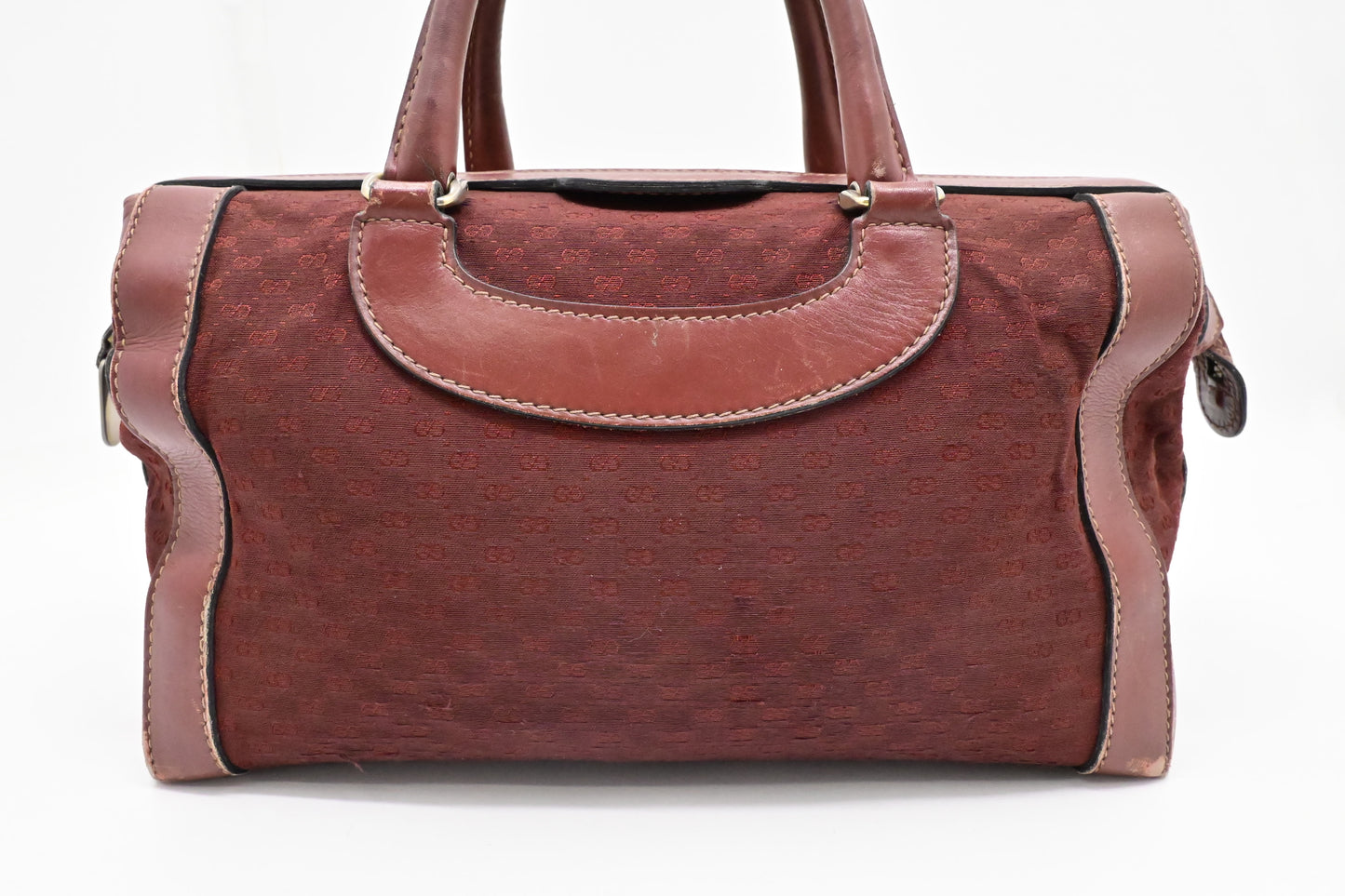 Gucci Boston Bag in Red Micro GG Canvas