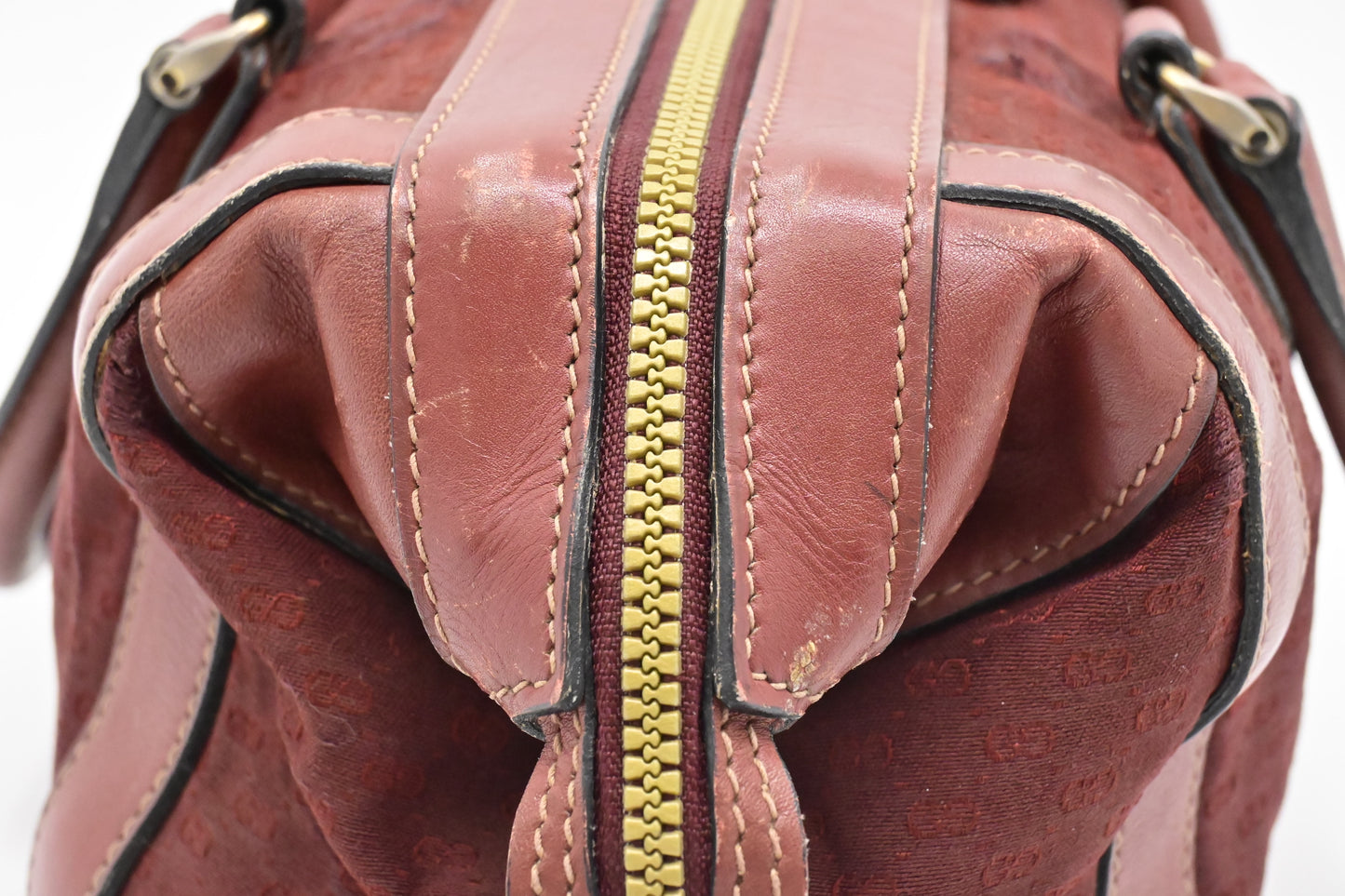 Gucci Boston Bag in Red Micro GG Canvas