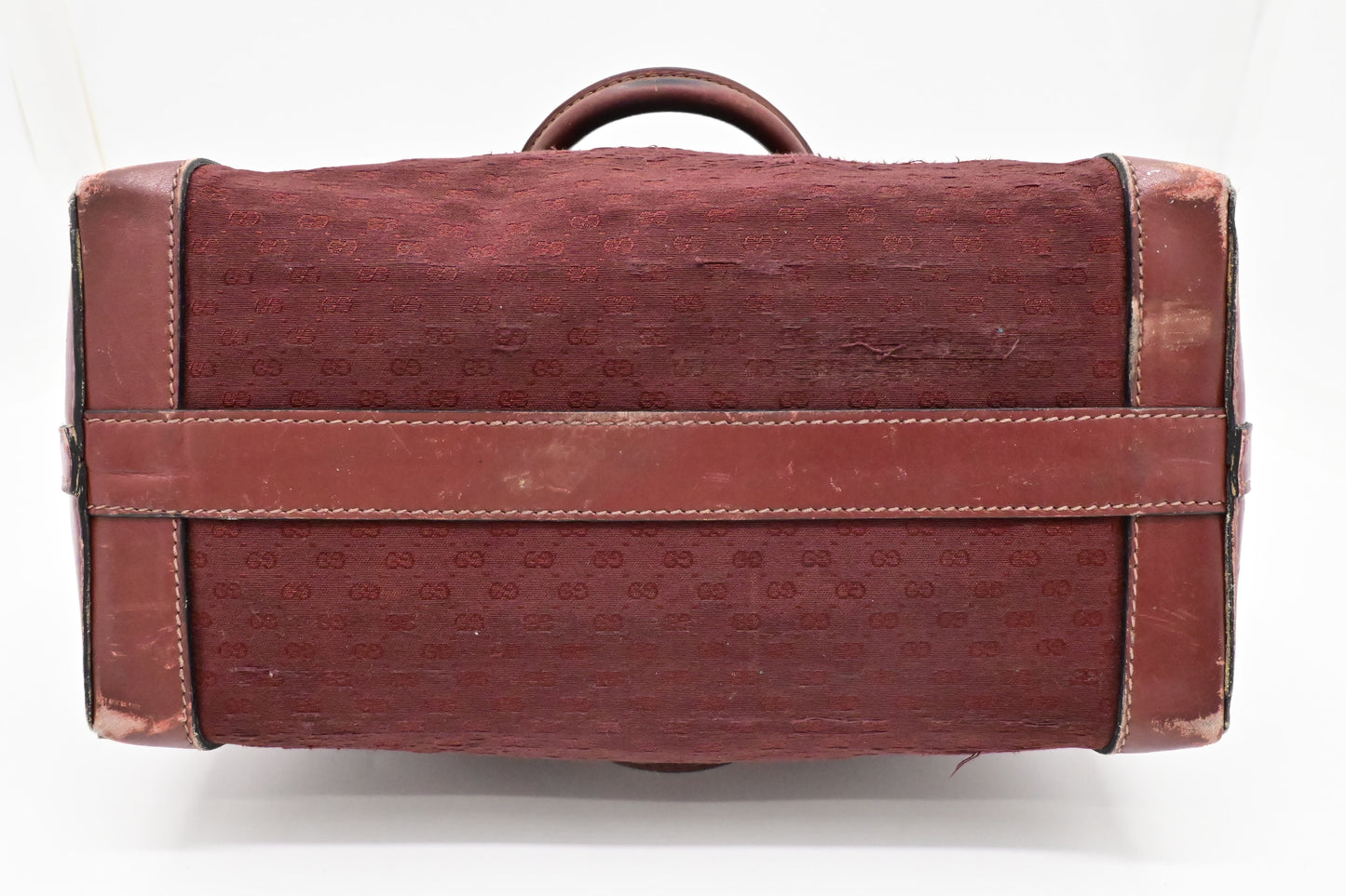 Gucci Boston Bag in Red Micro GG Canvas