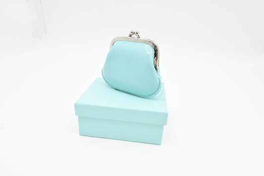 Tiffany & Co. Kisslock Coin Case in Blue Leather