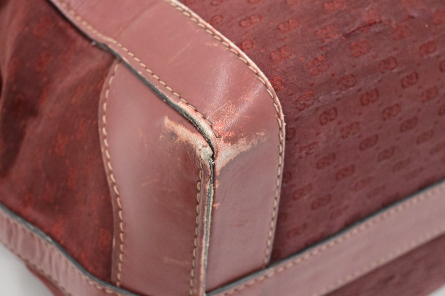 Gucci Boston Bag in Red Micro GG Canvas