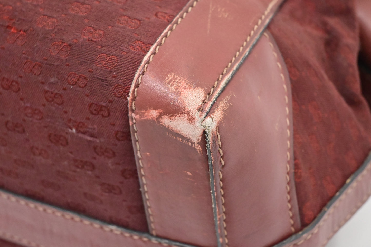 Gucci Boston Bag in Red Micro GG Canvas