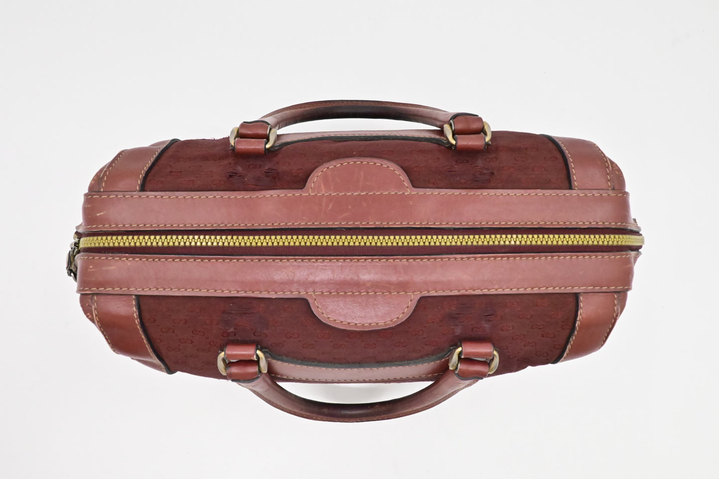 Gucci Boston Bag in Red Micro GG Canvas