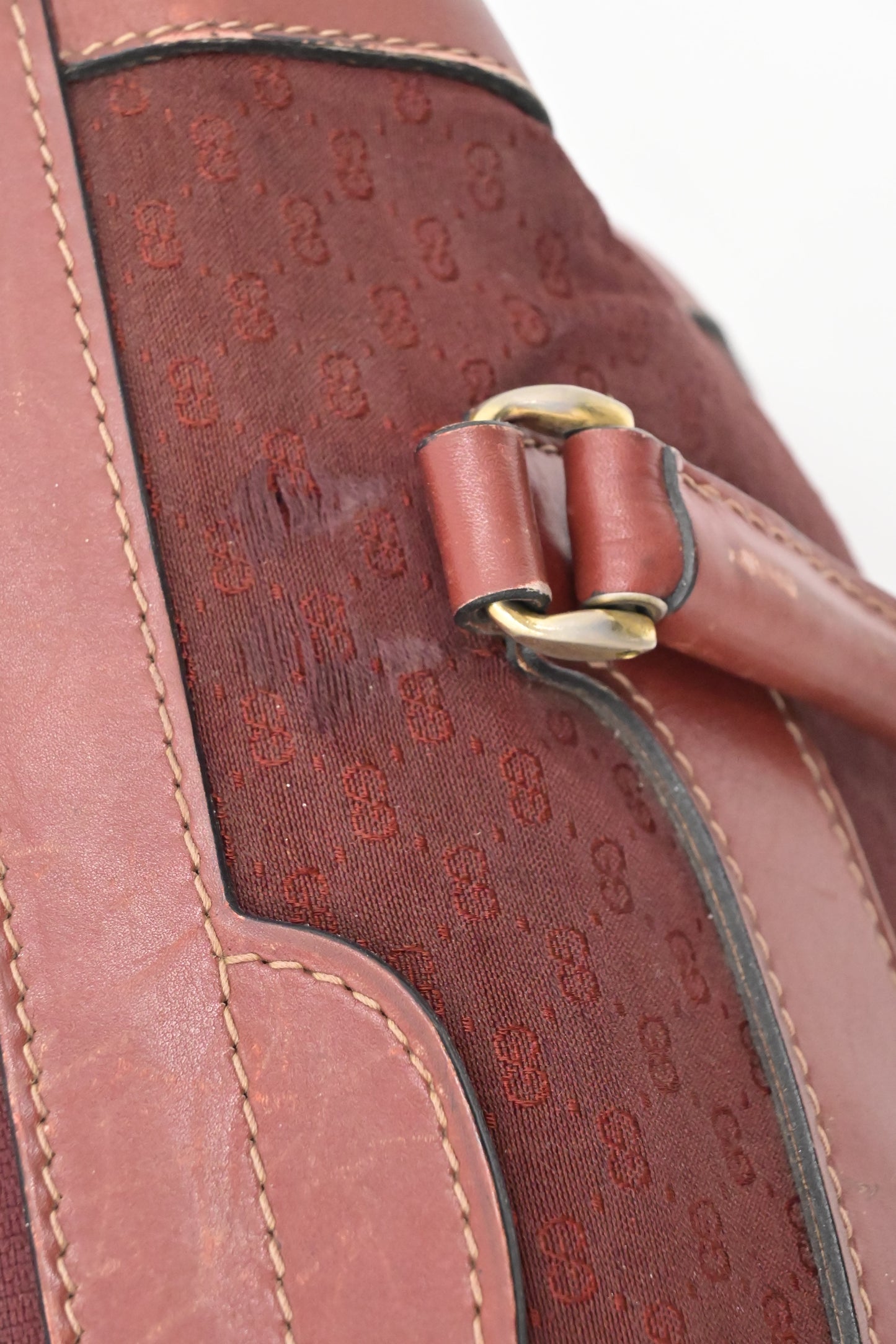 Gucci Boston Bag in Red Micro GG Canvas