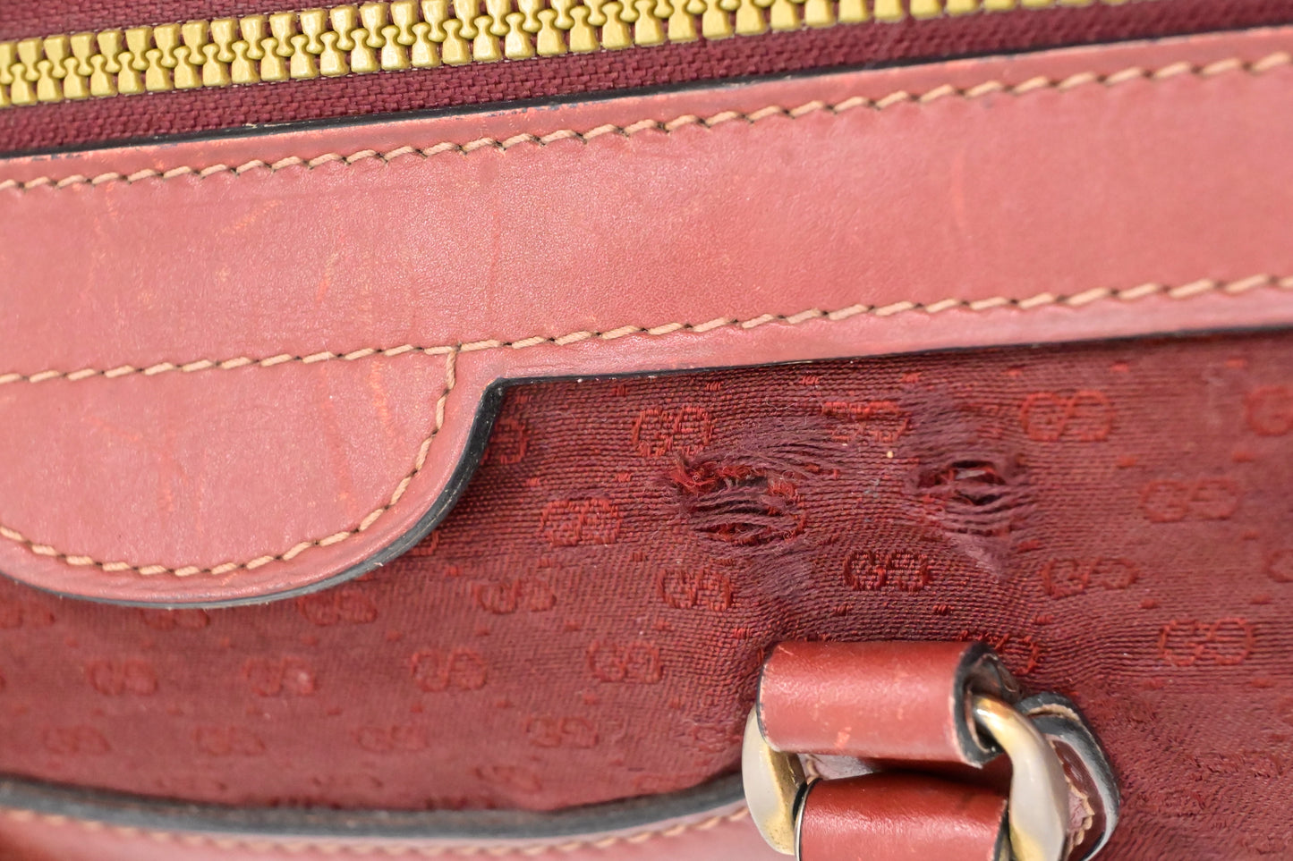 Gucci Boston Bag in Red Micro GG Canvas