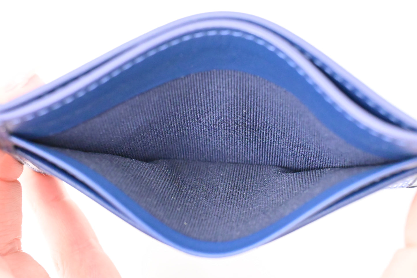 MCM Card Holder in Blue Denim and Leather