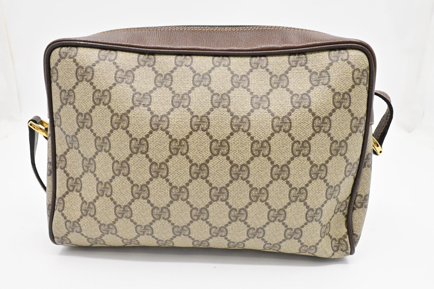 Gucci Crossbody Bag in GG Supreme Canvas & Brown Leather