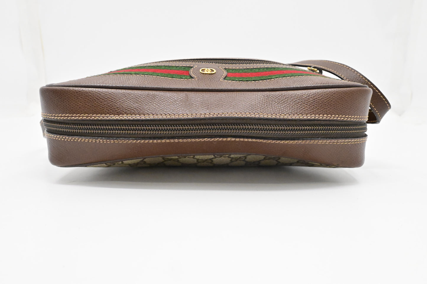 Gucci Crossbody Bag in GG Supreme Canvas & Brown Leather