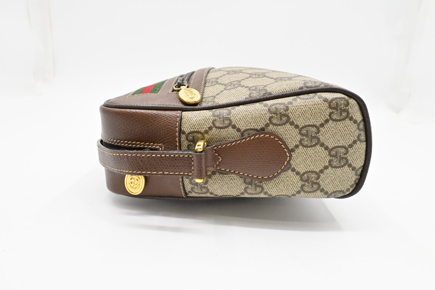 Gucci Crossbody Bag in GG Supreme Canvas & Brown Leather