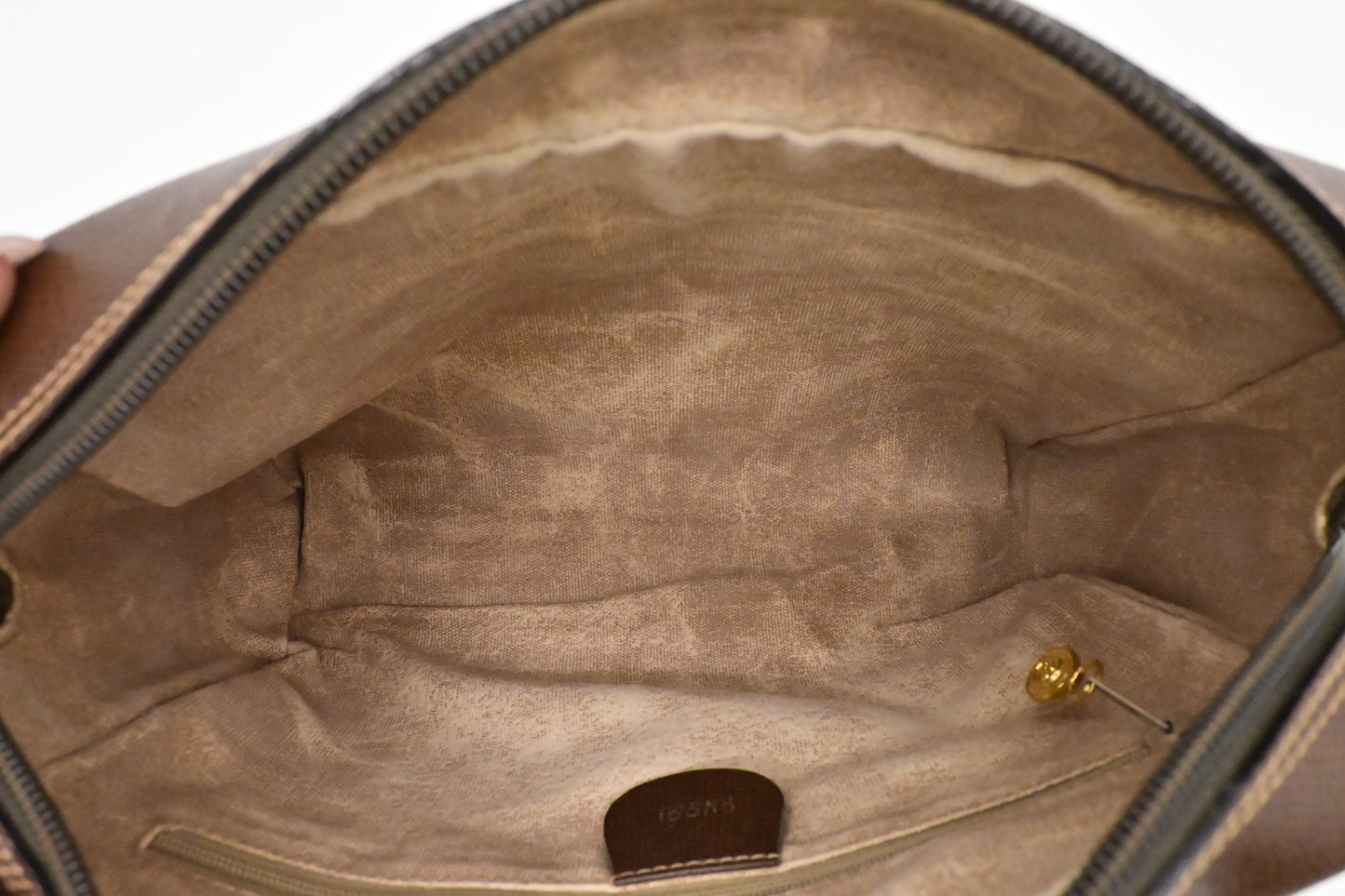 Gucci Crossbody Bag in GG Supreme Canvas & Brown Leather