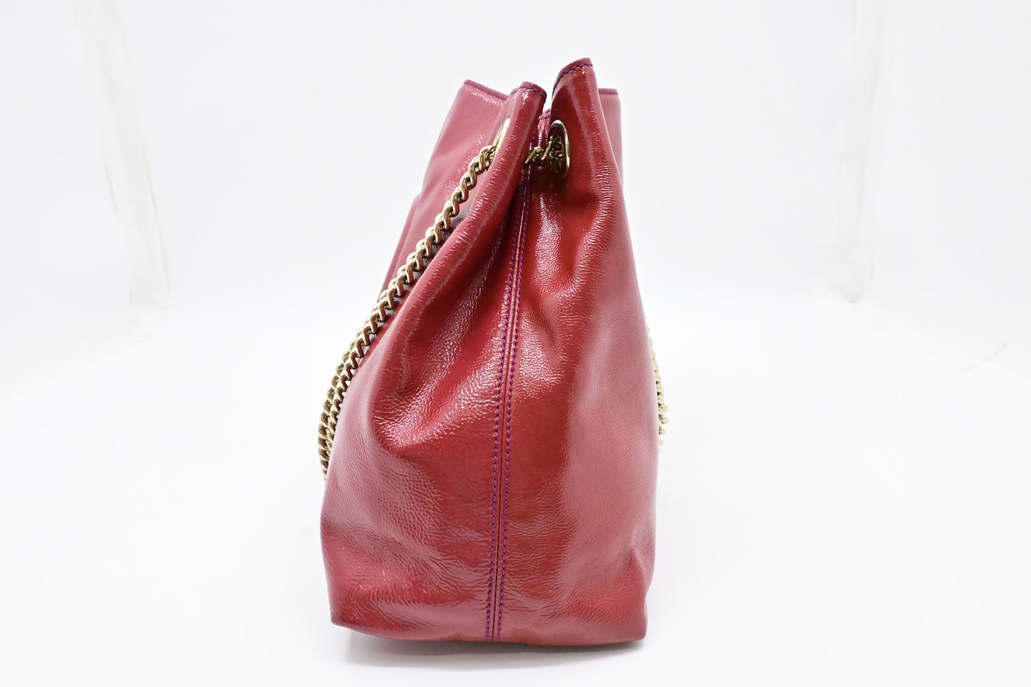 Gucci Soho Chain Shoulder Bag in Pink Red Leather