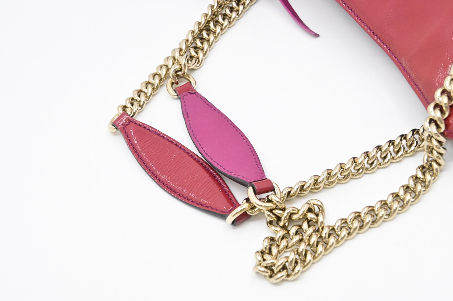 Gucci Soho Chain Shoulder Bag in Pink Red Leather