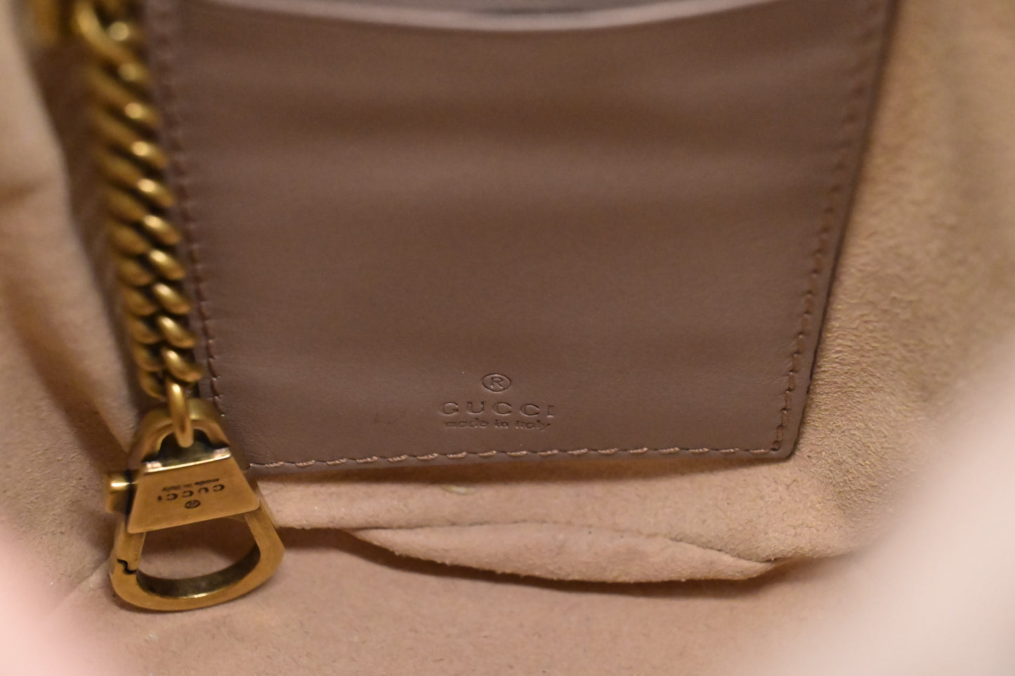 Gucci Mini Bucket Bag in Clay Quilted Leather