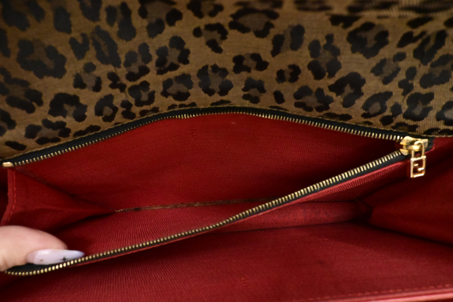 Fendi Handbag in Brown Leopard Canvas