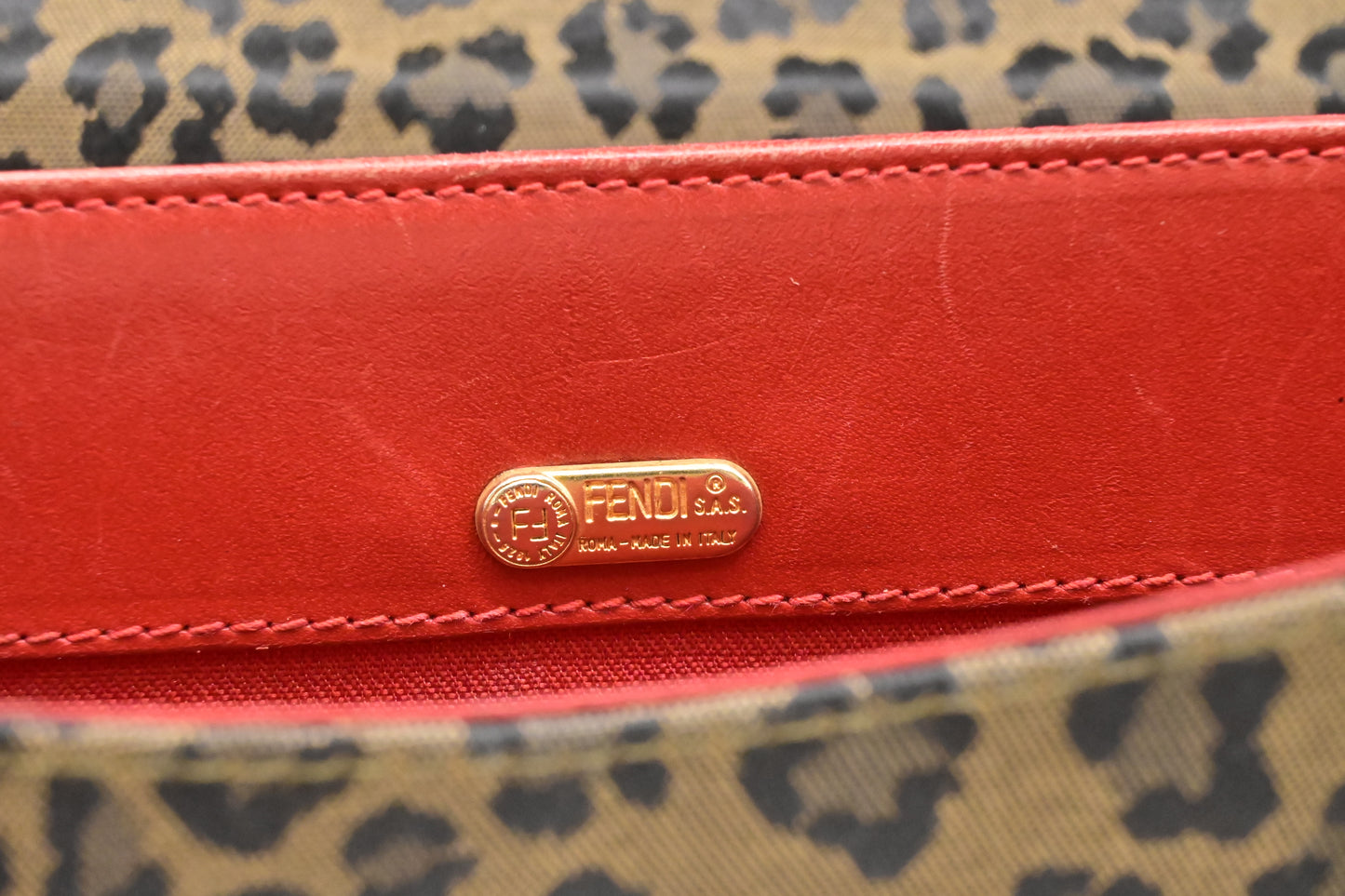 Fendi Handbag in Brown Leopard Canvas