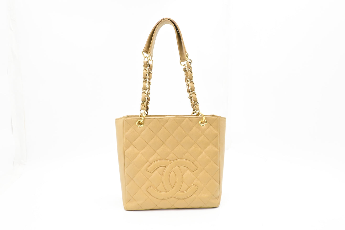 Chanel PST Shoulder Bag in Beige Caviar Leather