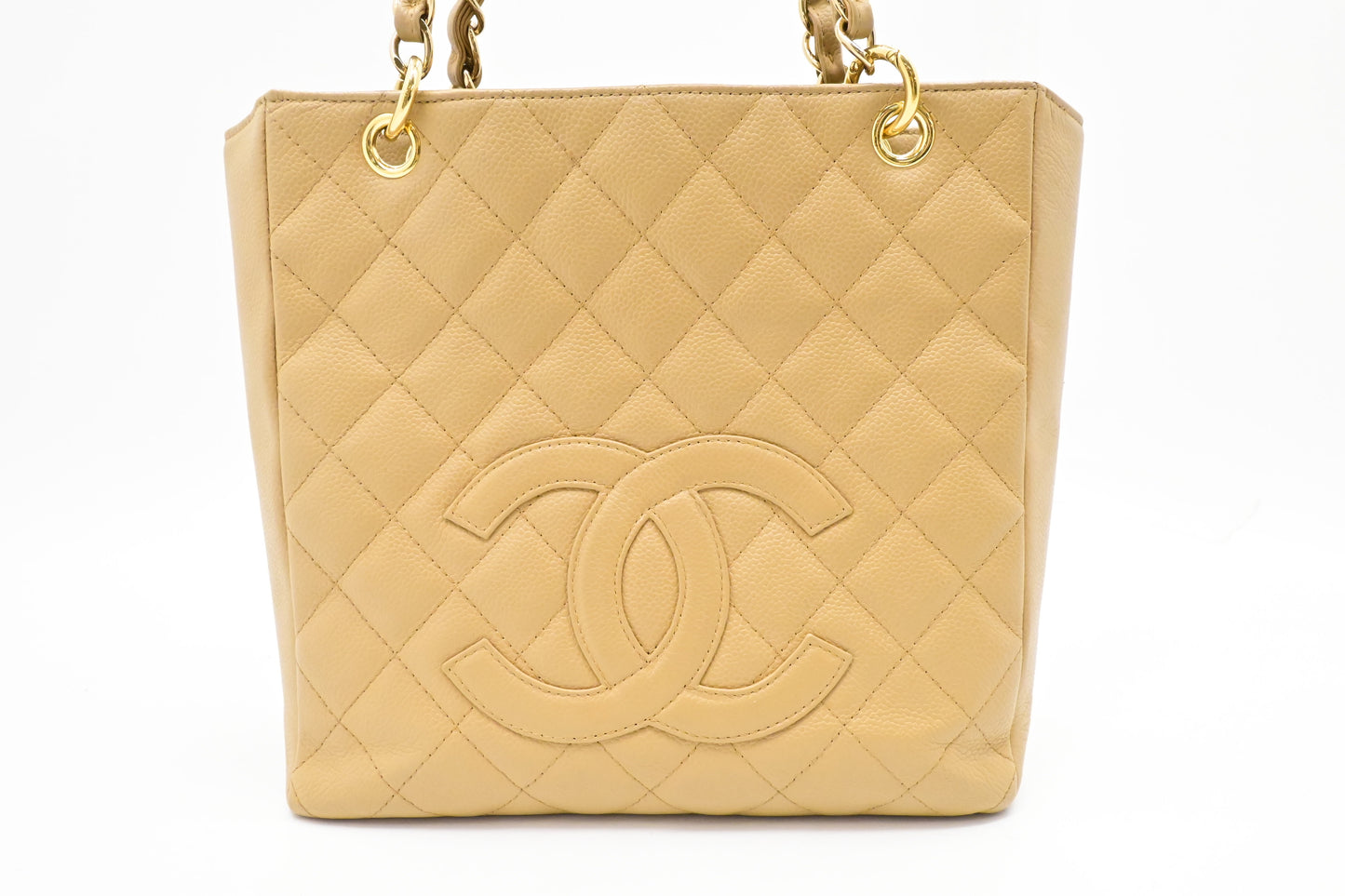 Chanel PST Shoulder Bag in Beige Caviar Leather